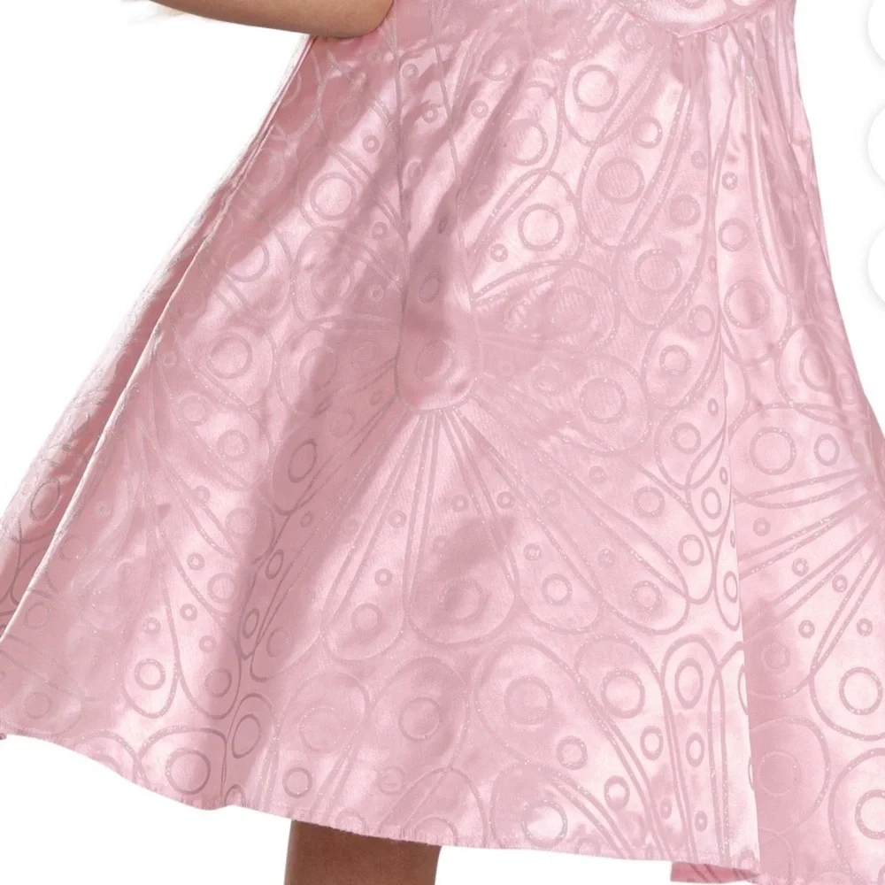 NWT! Wicked Glinda Dancing Through Life Classic Costume Dress S 6 Pink Sparkle